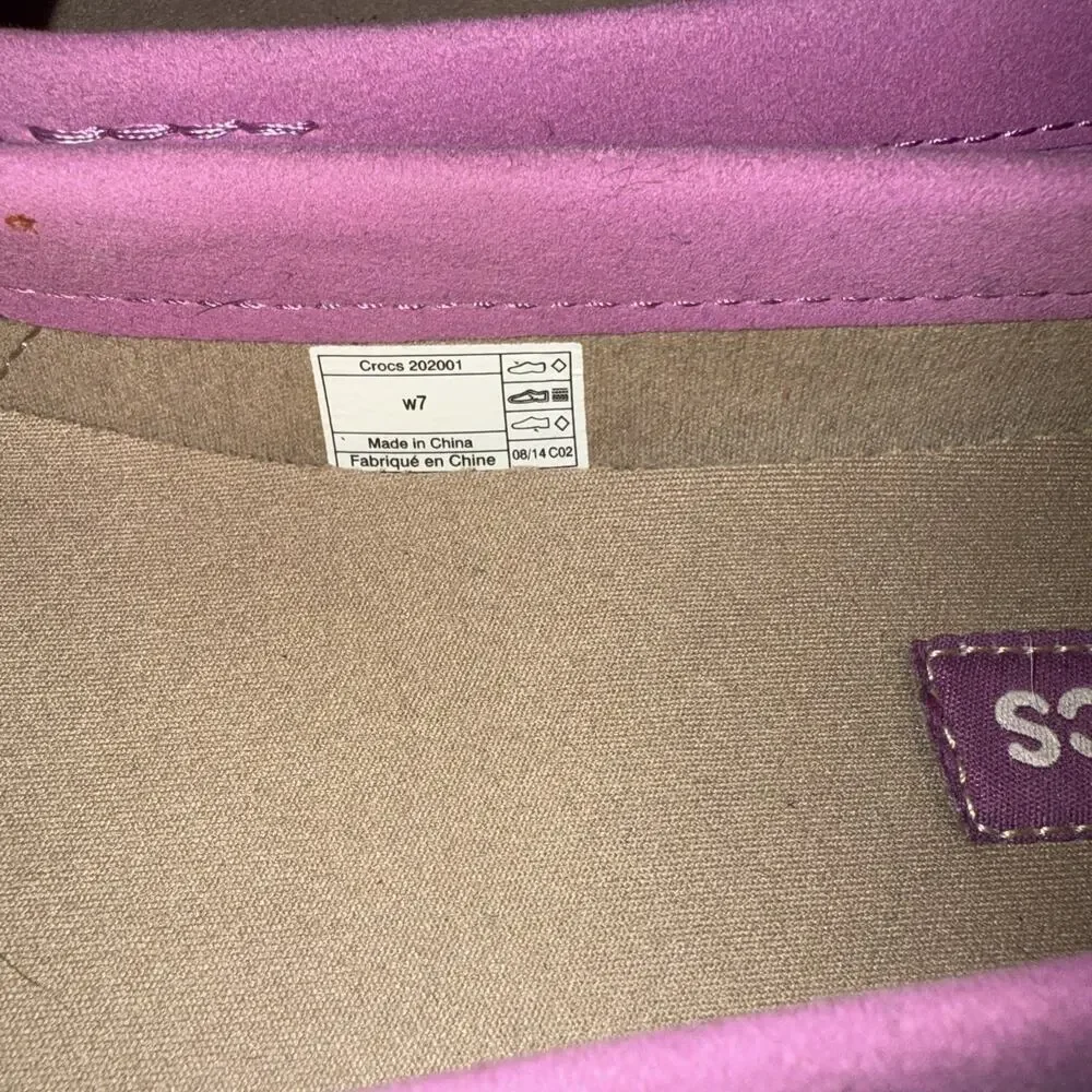 Crocs Shoe Womens 7 Pink Marin Colorlite Loafers Casual Slip On - Picture 3 of 6